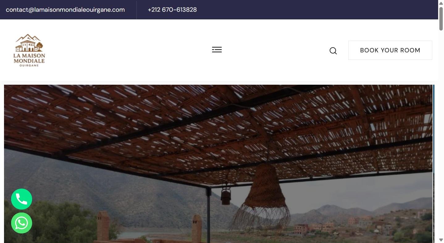 La Maison Mondiale Ouirgane — Hôtellerie